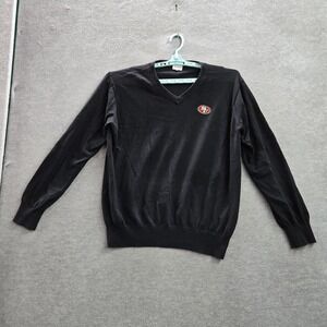San Francisco 49ers Men Sweater 2XL‎ Black NFL Pro Line Embroidered Knit Preppy